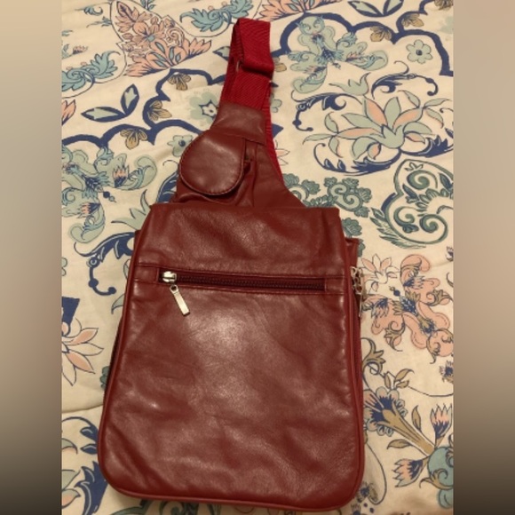 Buxton Handbags - Buxton soft genuine red leather sling/crossbody excellent condition